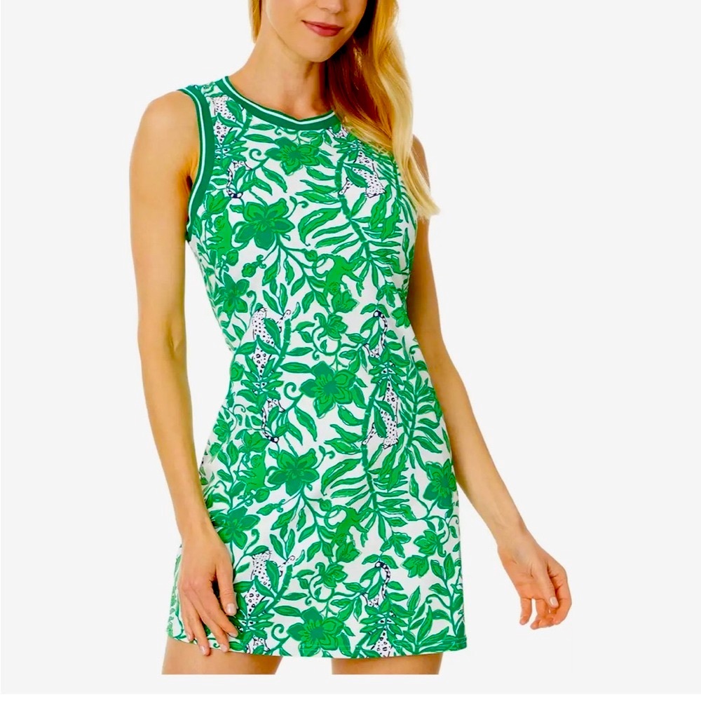 NWOT Lilly Pulitzer UPF 50+ Luxletic Kick Serve Dress FIDDLE LEAF GREEN Size M - Picture 8 of 13